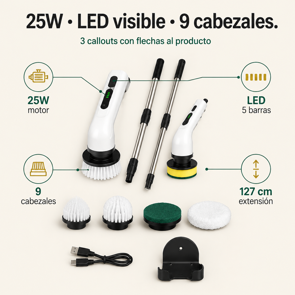 Cepillo Limpiador Electrico 9 En 1 - id44784 — vista 3